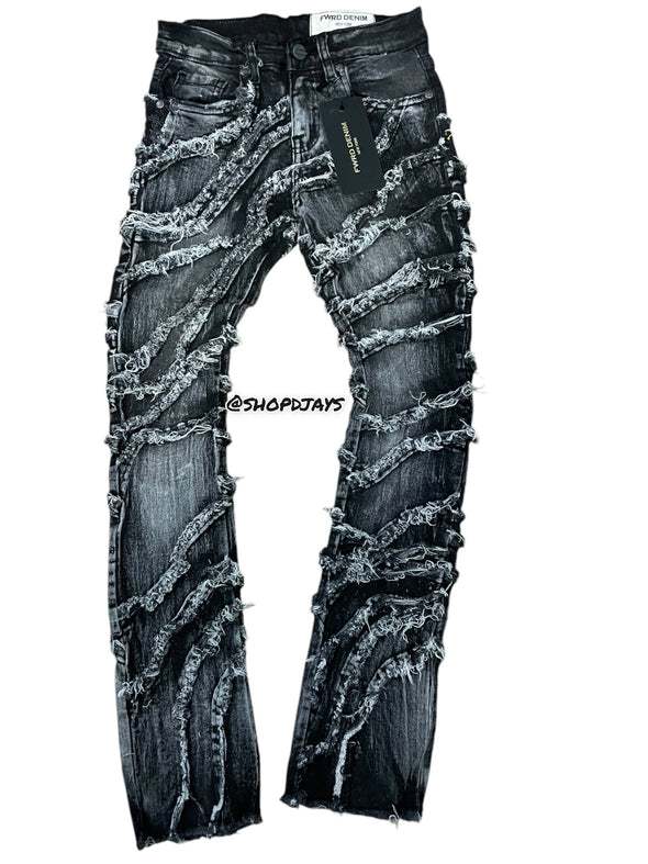 Stacked Jagged Jeans-FW330109K