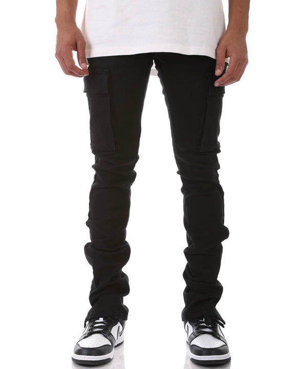 Midnight Stacked Cargo Pants