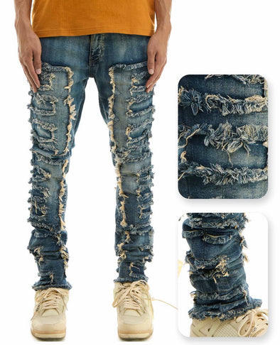 Symmetrical Patched Jeans- KND4631