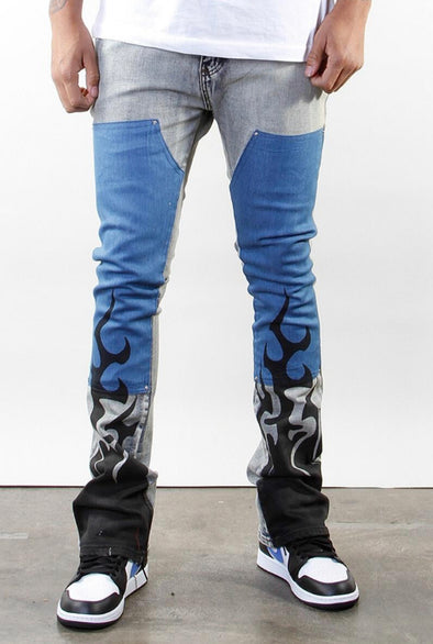 508 "Flame" Double Knee Stack Jeans Light Wash (2150820)